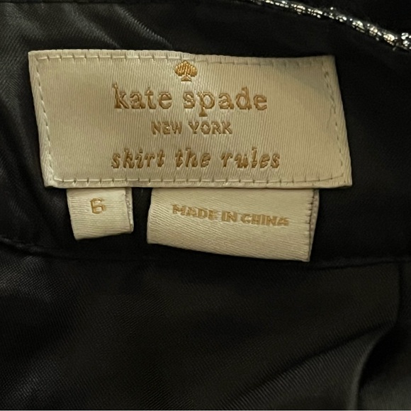 Kate Spade Aimee Gunmetal Metallic Wool Silk Textured Full Skirt - Picture 8 of 9